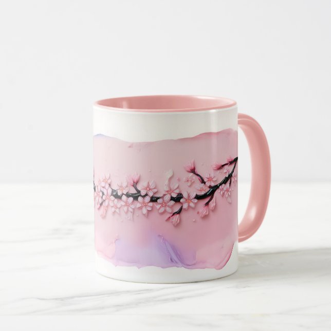 Elegante Pastel Cherry Blossom Tasse (VorderseiteRechts)