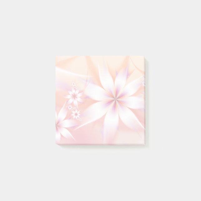 Elegante Pastel Floral Abstrakt| Weißer Korallenpf Post-it Klebezettel (Vorderseite)