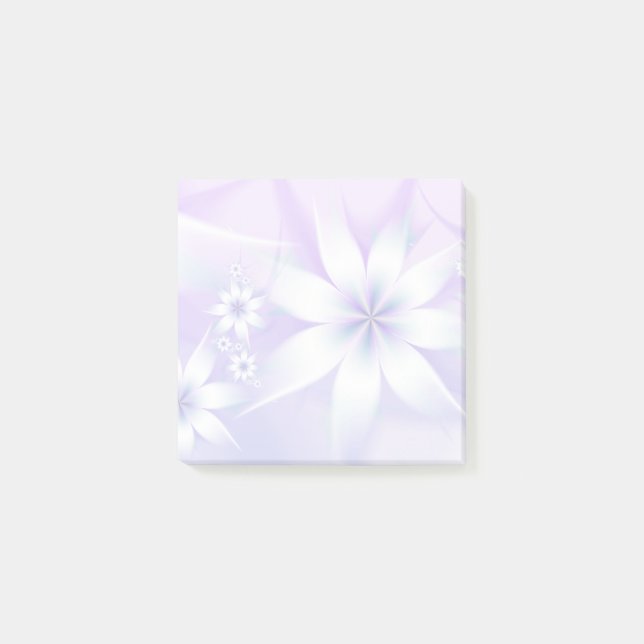 Elegante Pastel Floral Abstrakt| Weißes Lila Post-it Klebezettel (Vorderseite)
