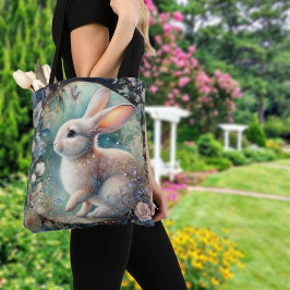 Elegante Pastel Floral Art Nouveau Rabbit Tasche