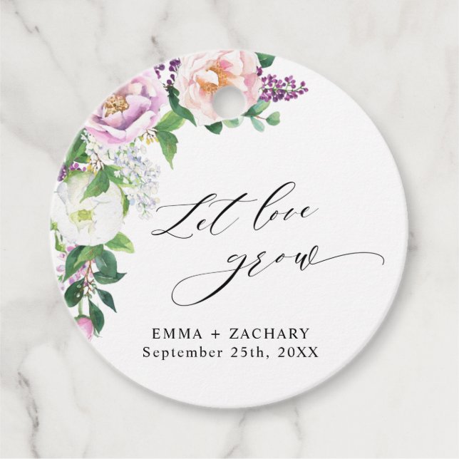 Elegante Pastel Floral, Lassend Liebe Hochzeit Geschenkanhänger (Vorderseite)