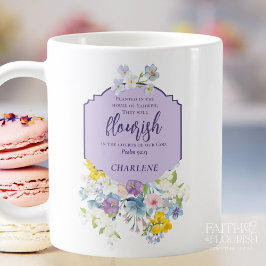 Elegante Pastel Floral Scripture Verse Personalisi Kaffeetasse