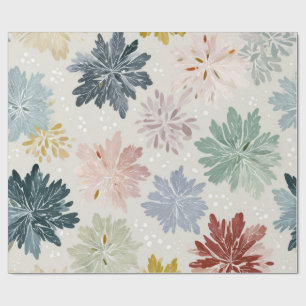 Elegante Pastel Floral Snowflake Nahtloses Muster Geschenkpapier