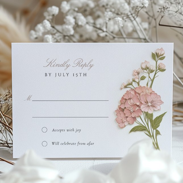 Elégante Pastel Floral Wedding Carte RSVP (Créateur téléchargé)