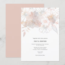 Elegante Pastel Florals Blush Peach Gray Wedding