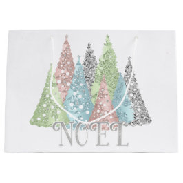Elegante Pastel Glitzer Weihnachtsbaumtasche Große Geschenktüte