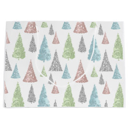 Elegante Pastel Glitzer Weihnachtsbaumtasche Große Geschenktüte