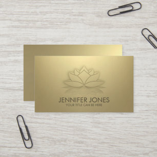 Elegante Pastel Gold Lotus Blume Visitenkarte
