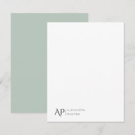 Elegante Pastel Green Individuelle Name Personal Mitteilungskarte