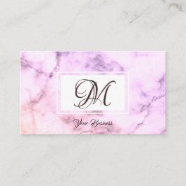 Elegante Pastel Lila Marble Stilftiges Monogramm Visitenkarte