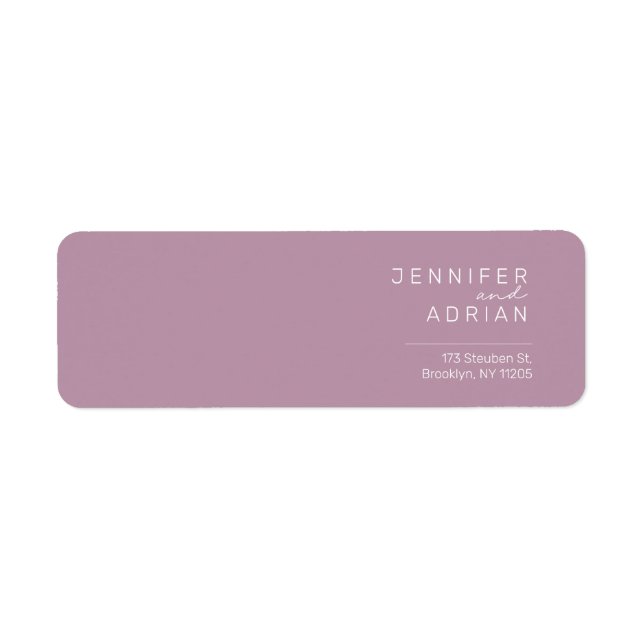 Elegante Pastel Minimal Lila Moderne Rückgabestell (Vorne)