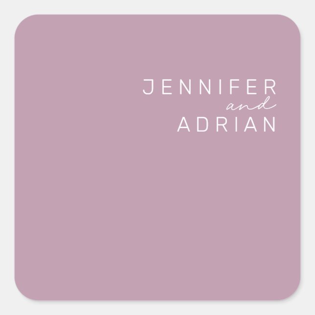 Elegante Pastel Minimal Lila Modernes Meer Quadratischer Aufkleber (Vorderseite)