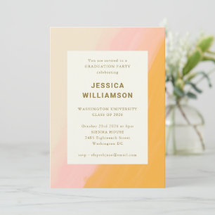 Elegante Pastel Pink Graduation Party Einladung