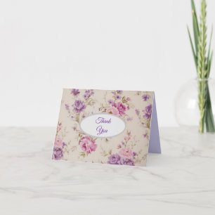 Elegante Pastel Pink & Lila Garden Blooms Dankeskarte