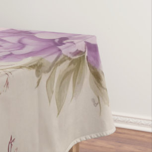 Elegante Pastel Pink & Lila Garden Blooms Tischdecke