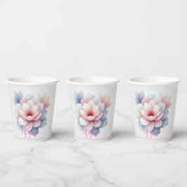 Elegante Pastel Pink Personalisiert Paper Cup Pappbecher