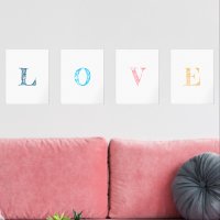 Elegante Pastel Shades Briefe die Word-Liebe