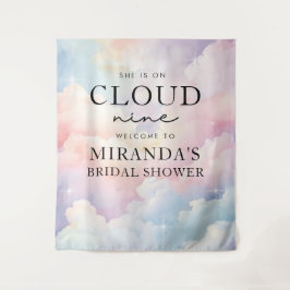 Elegante Pastel, sie ist auf Cloud Nine Brautparty Wandteppich