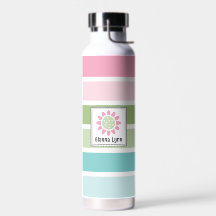 Elegante Pastel Streifen Mit Monogramm