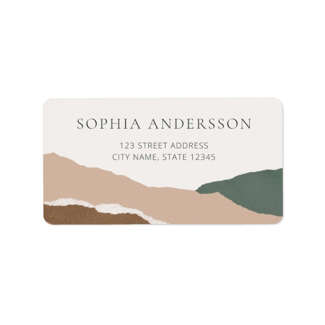 Elegante Pastel Torn Edge Rücksendeadresse Adressaufkleber (Vorne)