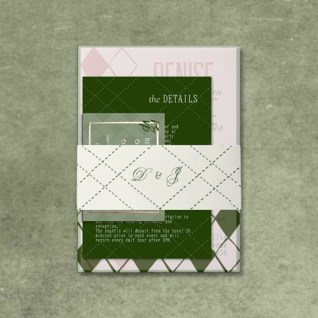 Elegante Pastel Vintag Garden Monogram Wedding Einladungsbanderole (Von Creator hochgeladen)