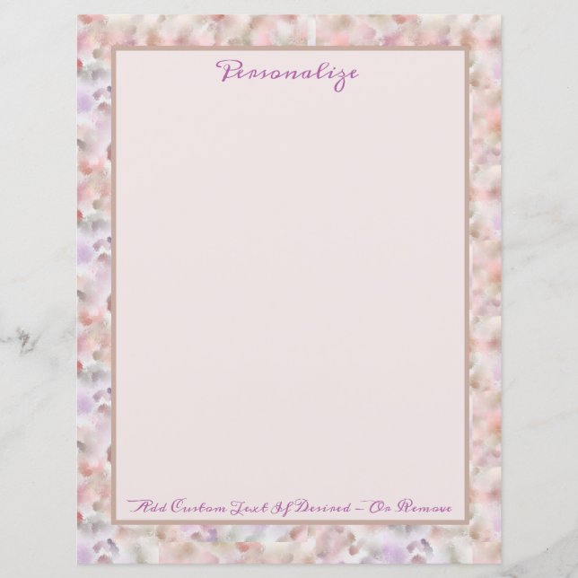 Elegante Pastel Wasserfarbe Abstrakt Persönlich (Vorderseite)