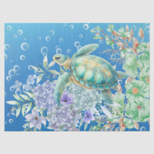 Elegante Pastel Wasserfarbe Meeresschildkröte Deko Seidenpapier