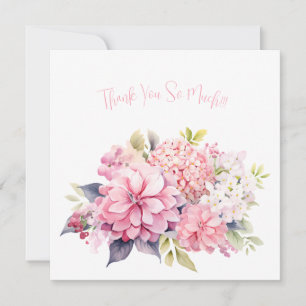 Elegante Pastel Watercolor Blume Danke Karte