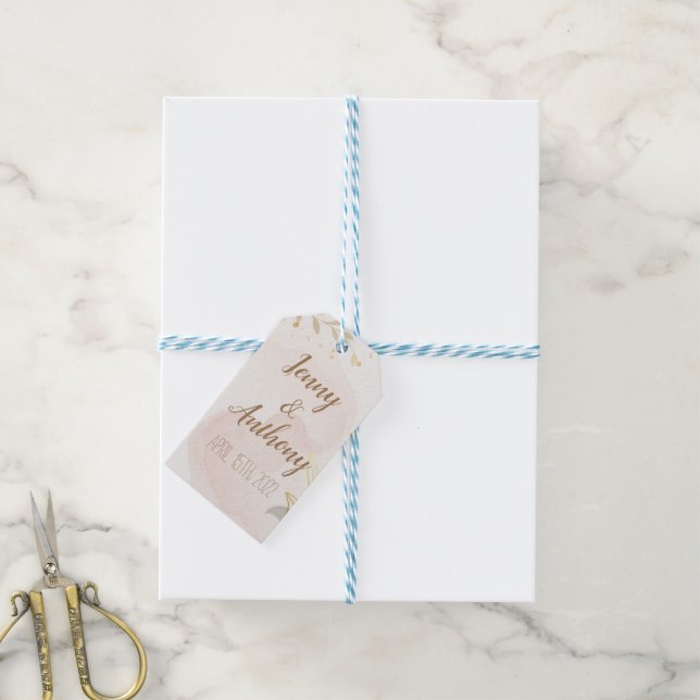 Elegante Pastel Watercolor Geschenkanhänger (Mit Garn)