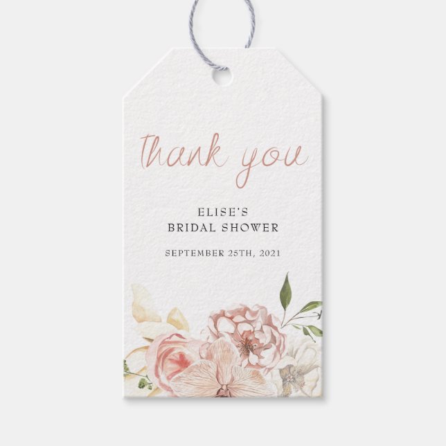 Elegante Pastel Watercolor Geschenkanhänger (Vorderseite)