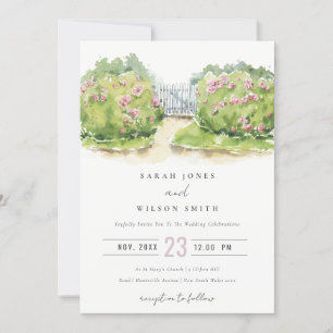 Elegante Pastel Watercolor Hütte Garden Einladung