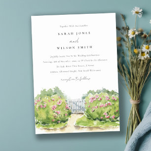 Elegante Pastel Watercolor Hütte Garden Einladung