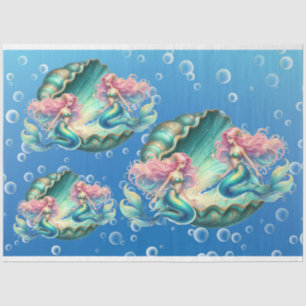 Elegante Pastel Watercolor Mermaids Decoupage Seidenpapier