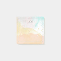 Elegante Pastel Watercolor Mit Monogramm
