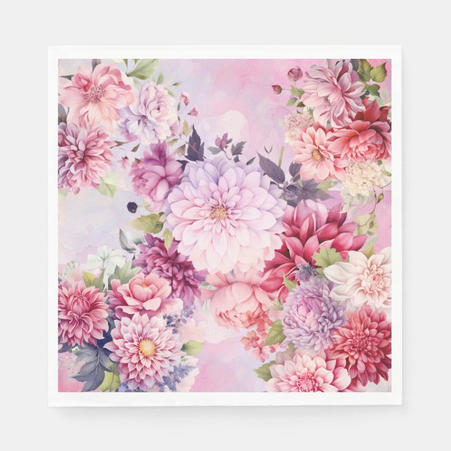Elegante Pastel Watercolor Napkins Serviette (Vorderseite)