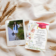 Elegante Pastel Wildblume Garden Graduation Party