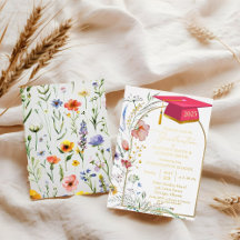 Elegante Pastel Wildblume Garden Graduation Party