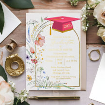 Elegante Pastel Wildblume Garden Graduation Party