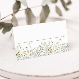 Elegante Pastel Wildblume Meadow Floral Wedding Platzkarte