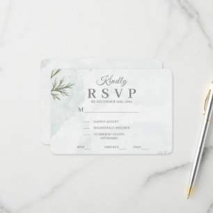 Elegante Pastell-Aquarell-Blumenhochzeit RSVP Karte
