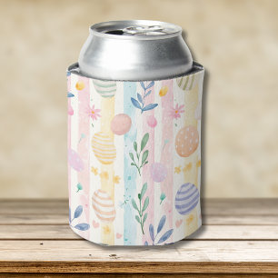 Elegante Pastell-Aquarell-Osterstreifen-Eier Dosenkühler