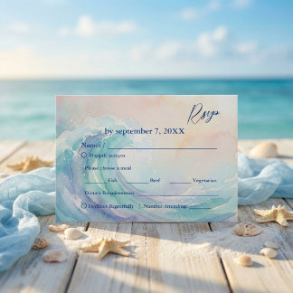 Elegante Pastell-Aquarell-Rsvp  | Sanftes Erröten RSVP Karte