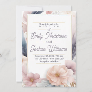 Elegante Pastell Blumen Hochzeitseinladung Einladung