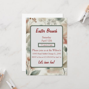 Elegante Pastell-Blumen-Oster-Brunch-Einladung Einladung
