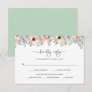 Elegante Pastell-Blumen-Party-Antwortkarte RSVP Karte
