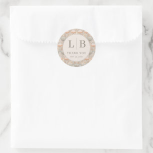 Elegante Pastell Blumen Runder Aufkleber