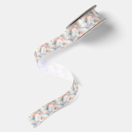Elegante Pastell-Botanik-Aquarell Satinband