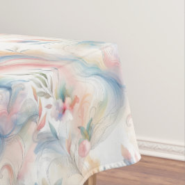 Elegante Pastell-Botanik-Aquarell Tischdecke