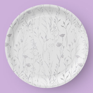 Elegante Pastell-Frühlings-Boho-Wildblume  Pappteller