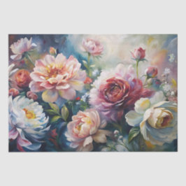 Elegante Pastell-Frühlingsblumen-Decoupage Seidenpapier